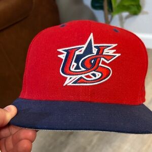 Red USA baseball hat